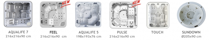 Beschikbare uitvoeringen Aqualife whirlpools